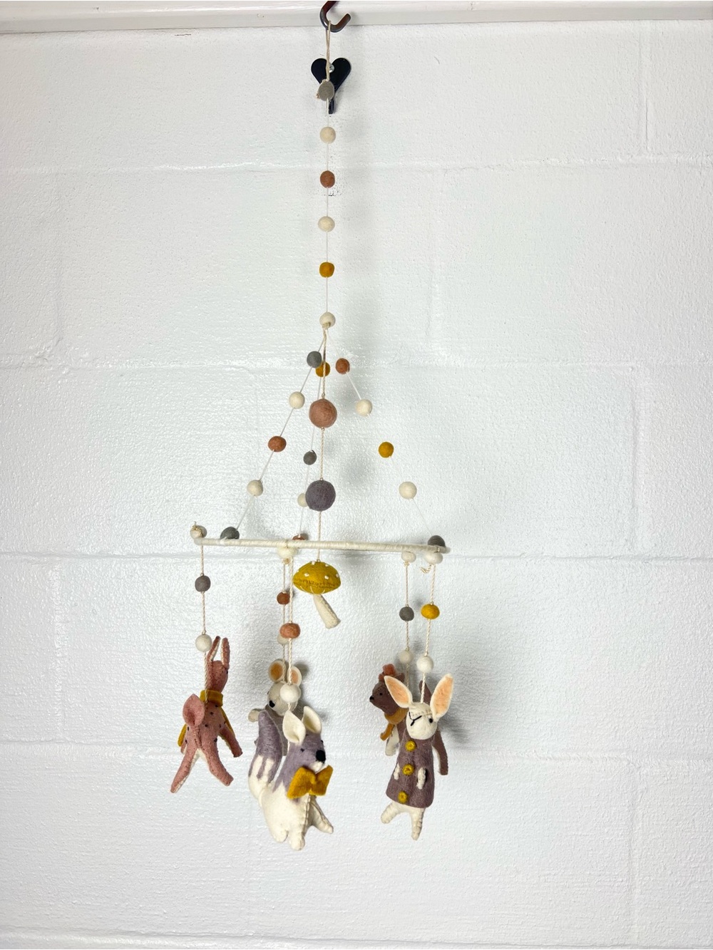 Woodland animals Baby Mobile nursery decor Neutral mushroom deer bunny - Picture 7 of 7